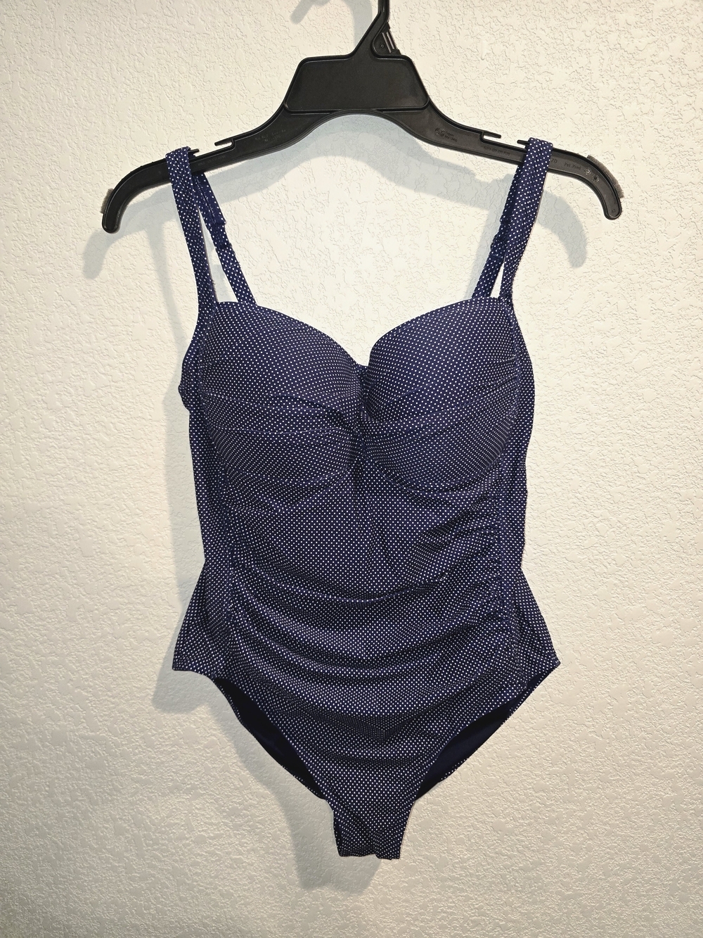 Niptuck Swim Navy Blue Polka Dot One Piece Swimsuit US Size 10